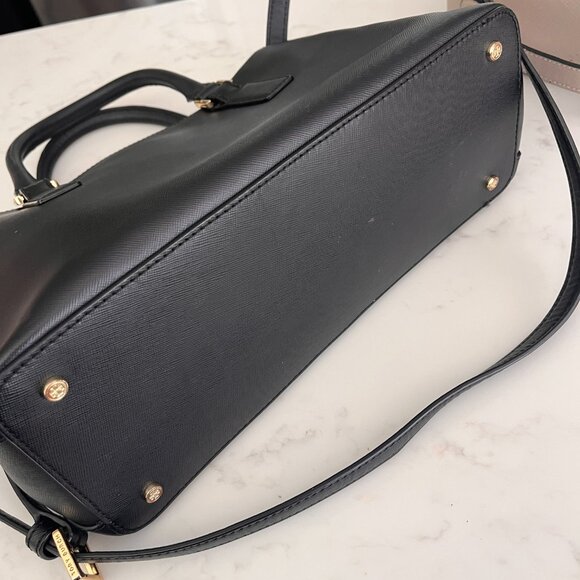 Tory Burch Robinson Double Zip Black Saffiano Tote - Picture 7 of 9